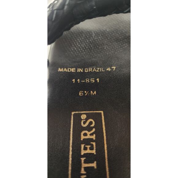 Trotters Jewel Vintage Black Leather Slide Flat Sandal Shoes Size 6.5M - Picture 8 of 10